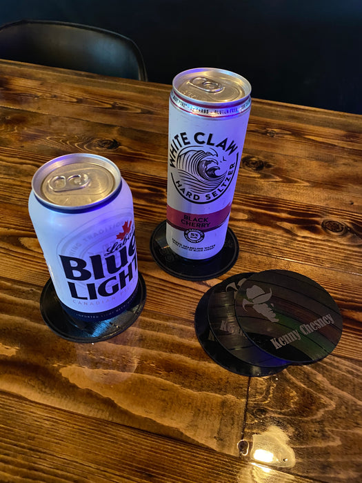AC DC Laser Engraved Coaster Set of 4 Cut Vinyl Record artist representation
