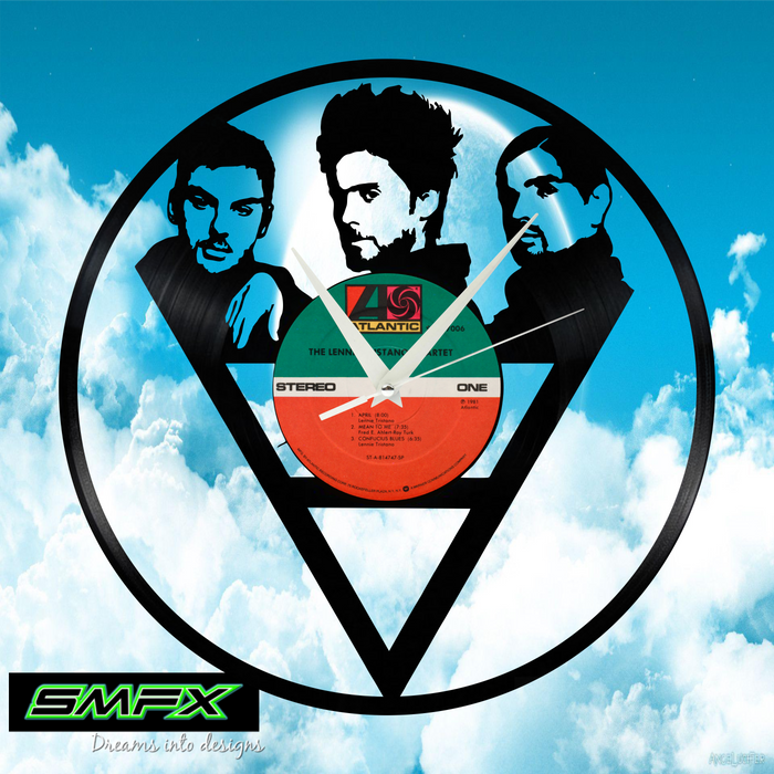 30 seconds to mars Laser Cut Vinyl Record artist representation or vinyl clock
