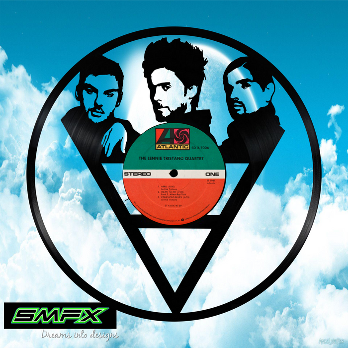 30 seconds to mars Laser Cut Vinyl Record artist representation or vinyl clock