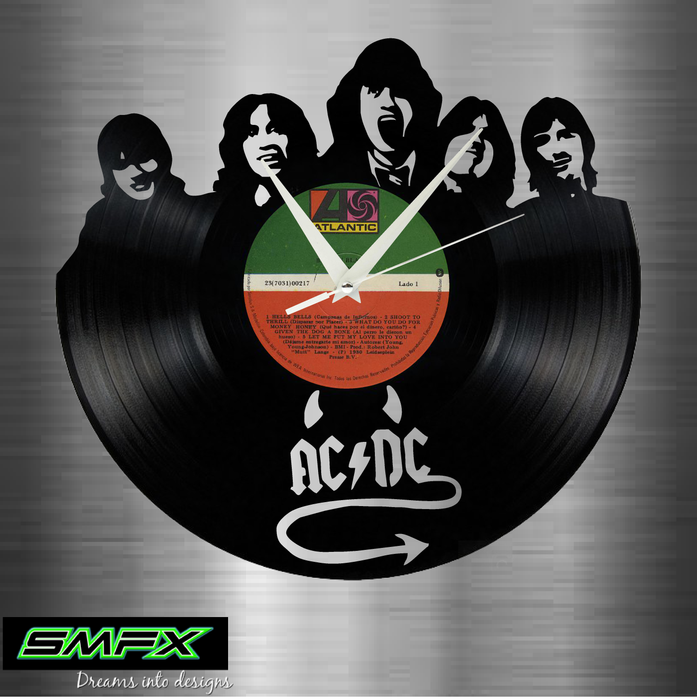 AC-DC  Laser Cut Vinyl Record artist representation or vinyl clock