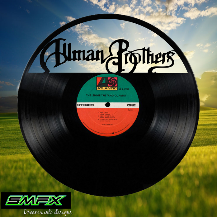 ALLMAN BROTHERS Laser Cut Vinyl Record artist representation or vinyl clock