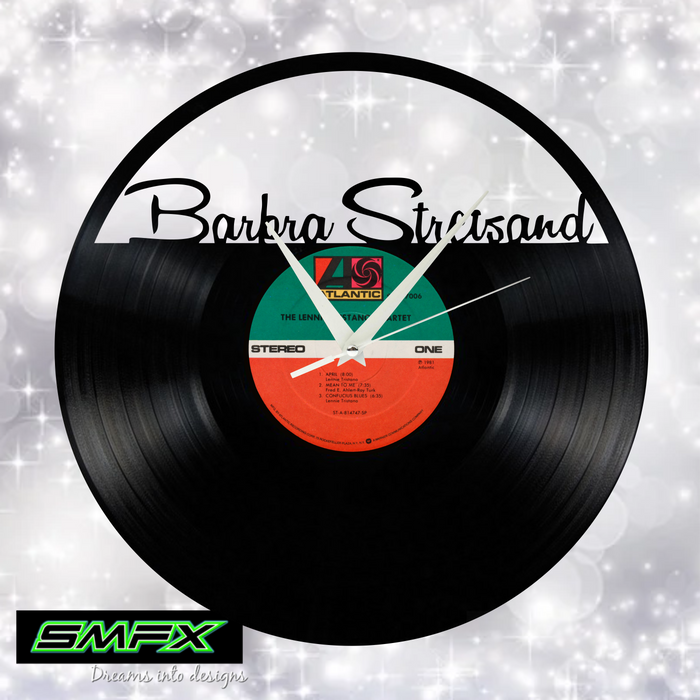 BARBRA STRISAND Laser Cut Vinyl Record artist representation or vinyl clock