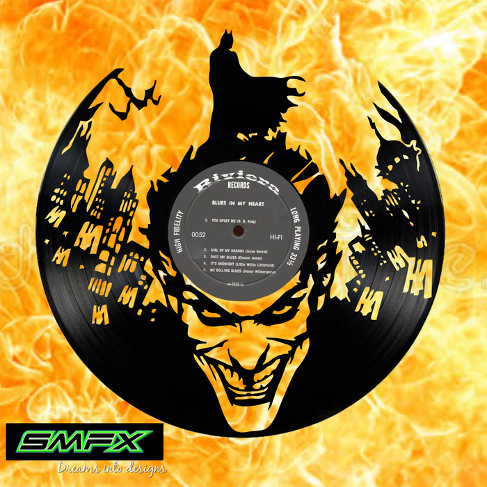 BATMAN Laser Cut Vinyl Record artist representation or vinyl clock