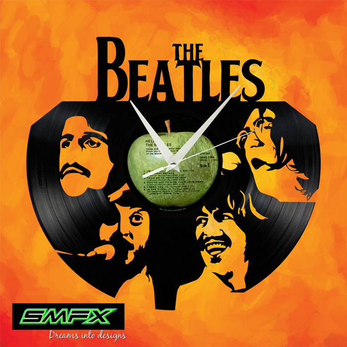 Beatles Laser Cut Vinyl Record artist representation or vinyl clock
