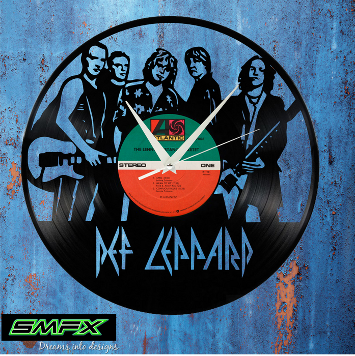 DEF LEPARD Laser Cut Vinyl Record artist representation or vinyl clock