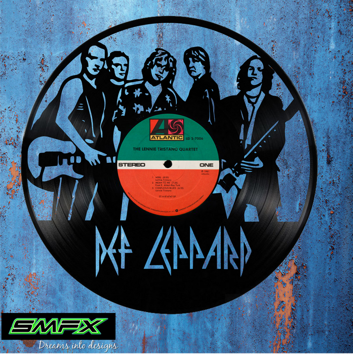 DEF LEPARD Laser Cut Vinyl Record artist representation or vinyl clock
