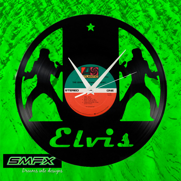Elvis Laser Cut Vinyl Record artist representation or vinyl clock