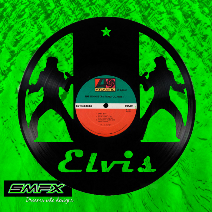 Elvis Laser Cut Vinyl Record artist representation or vinyl clock