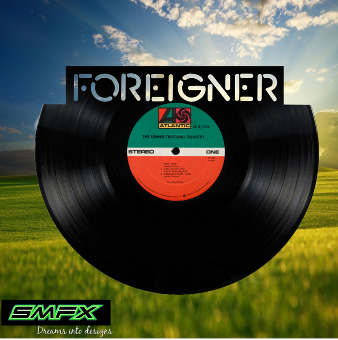 FOREIGNER band Laser Cut Vinyl Record artist representation