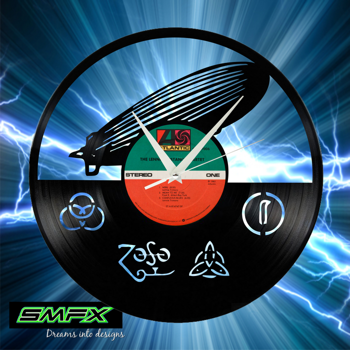 Led Zeppelin Laser Cut Vinyl Record artist representation or vinyl clock