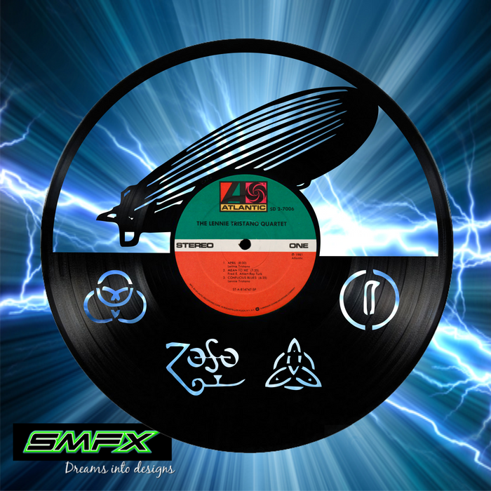 Led Zeppelin Laser Cut Vinyl Record artist representation or vinyl clock