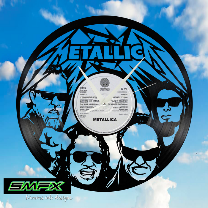 METALLICA Laser Cut Vinyl Record artist representation or vinyl clock