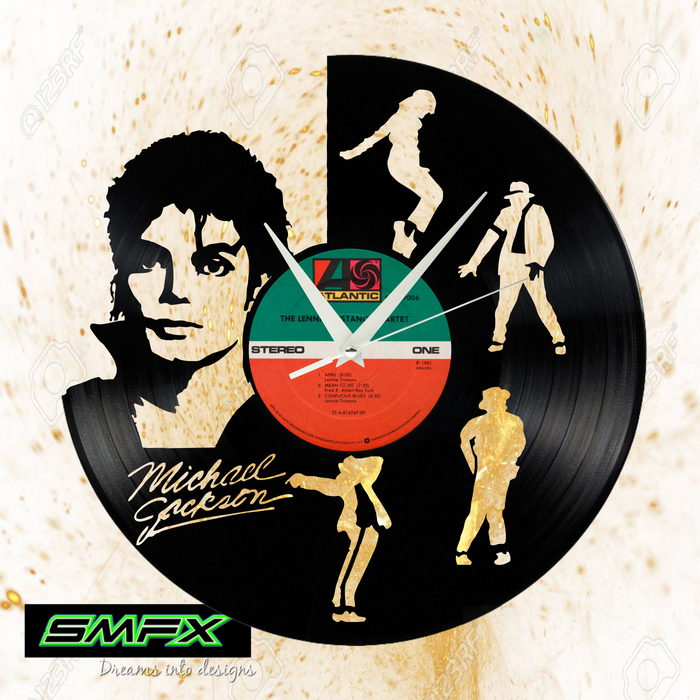 Michael Jackson Laser Cut Vinyl Record artist representation or vinyl clock