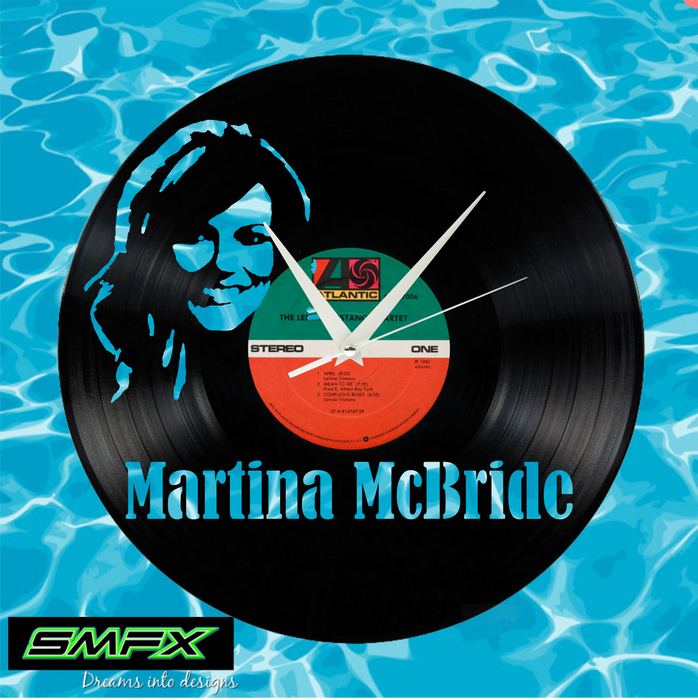 Martina McBride Laser Cut Vinyl Record artist representation or vinyl clock