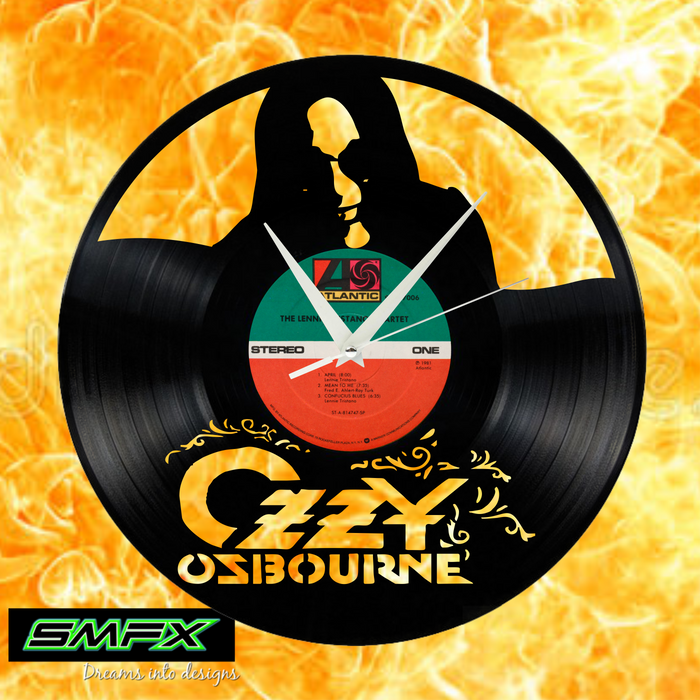 ozzy Laser Cut Vinyl Record artist representation or vinyl clock
