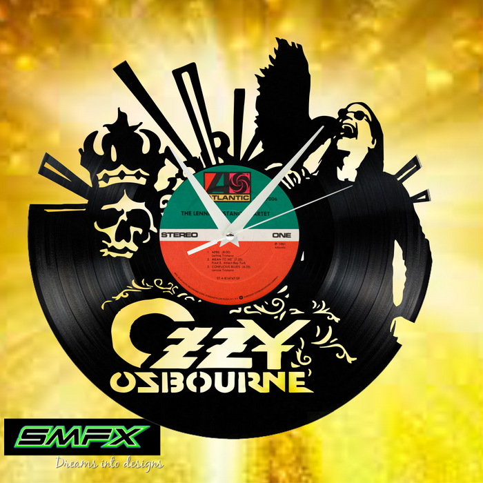 ozzy Laser Cut Vinyl Record artist representation or vinyl clock