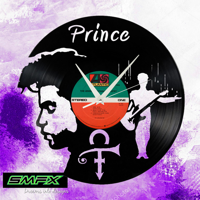 prince Laser Cut Vinyl Record artist representation or vinyl clock