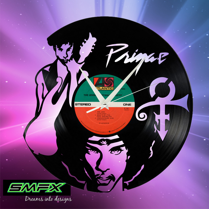 prince Laser Cut Vinyl Record artist representation or vinyl clock