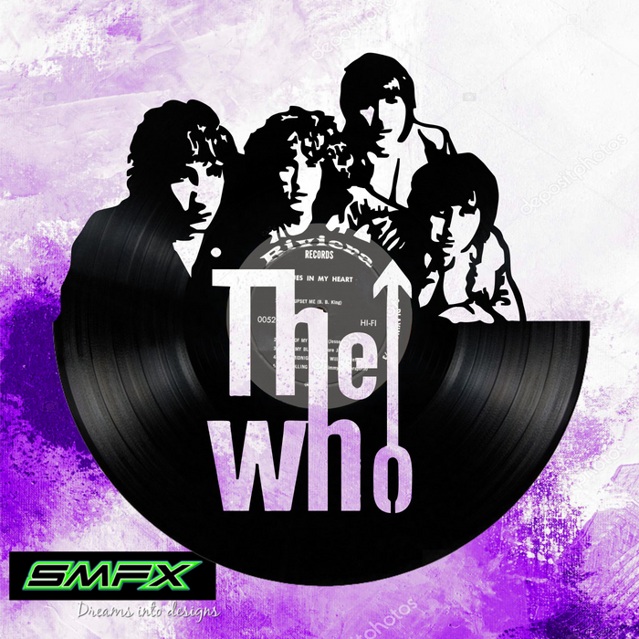 the Who Laser Cut Vinyl Record artist representation or vinyl clock