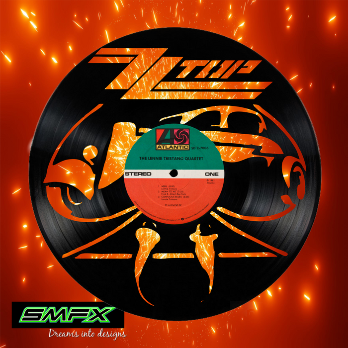 ZZ TOP Laser Cut Vinyl Record artist representation or vinyl clock