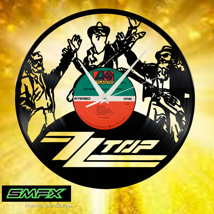 ZZ TOP Laser Cut Vinyl Record artist representation or vinyl clock
