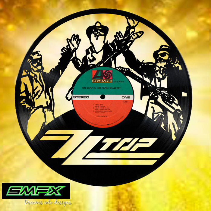 ZZ TOP Laser Cut Vinyl Record artist representation or vinyl clock
