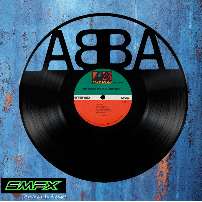 abba Laser Cut Vinyl Record artist representation or vinyl clock
