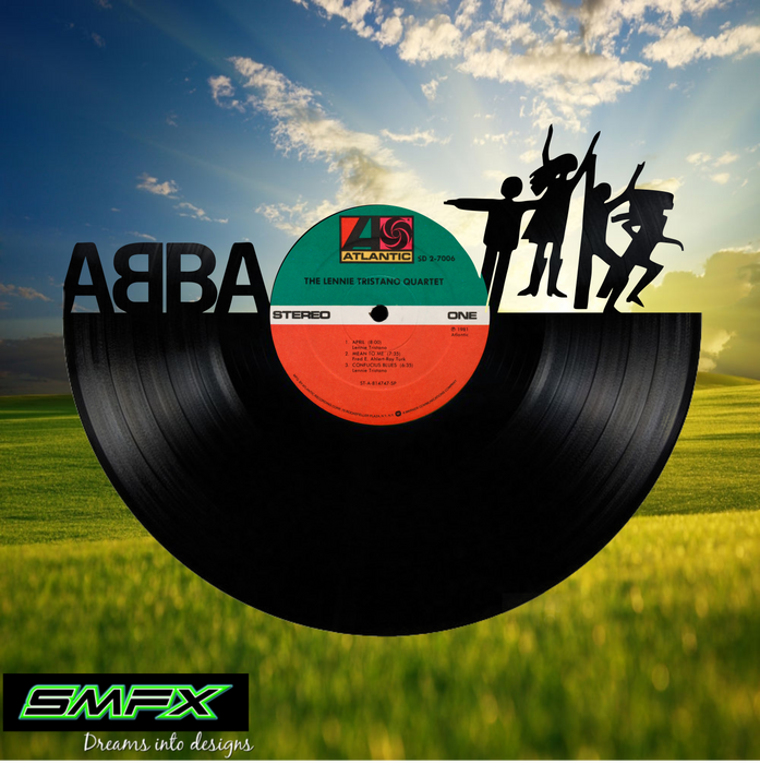 abba Laser Cut Vinyl Record artist representation or vinyl clock