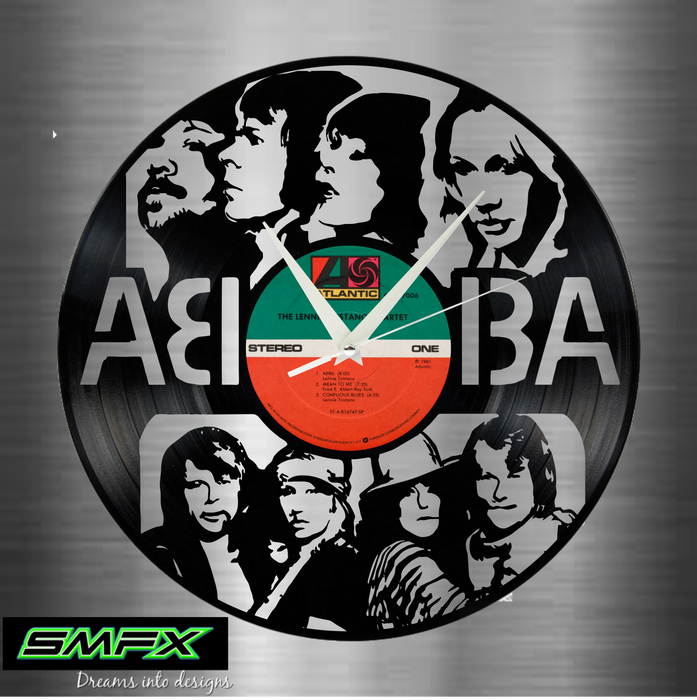 abba Laser Cut Vinyl Record artist representation or vinyl clock