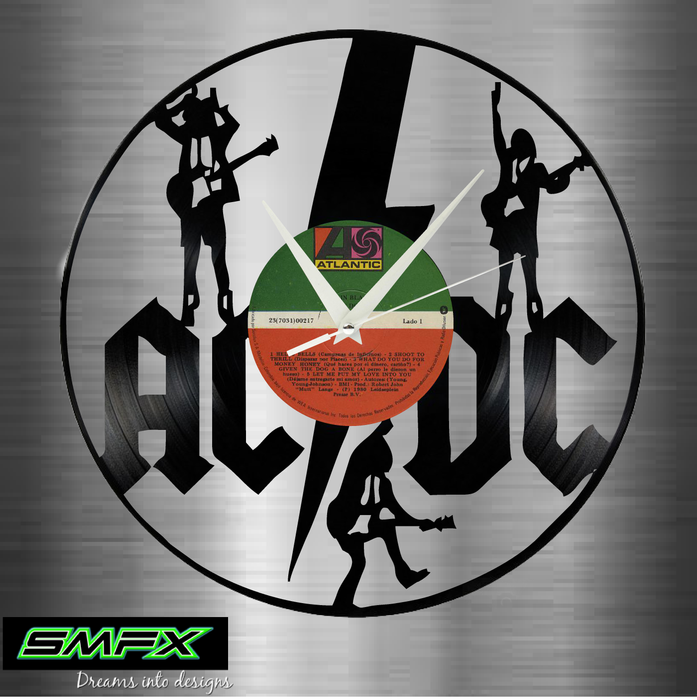 AC-DC  Laser Cut Vinyl Record artist representation or vinyl clock