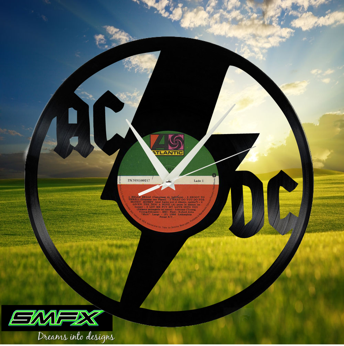 AC-DC  Laser Cut Vinyl Record artist representation or vinyl clock