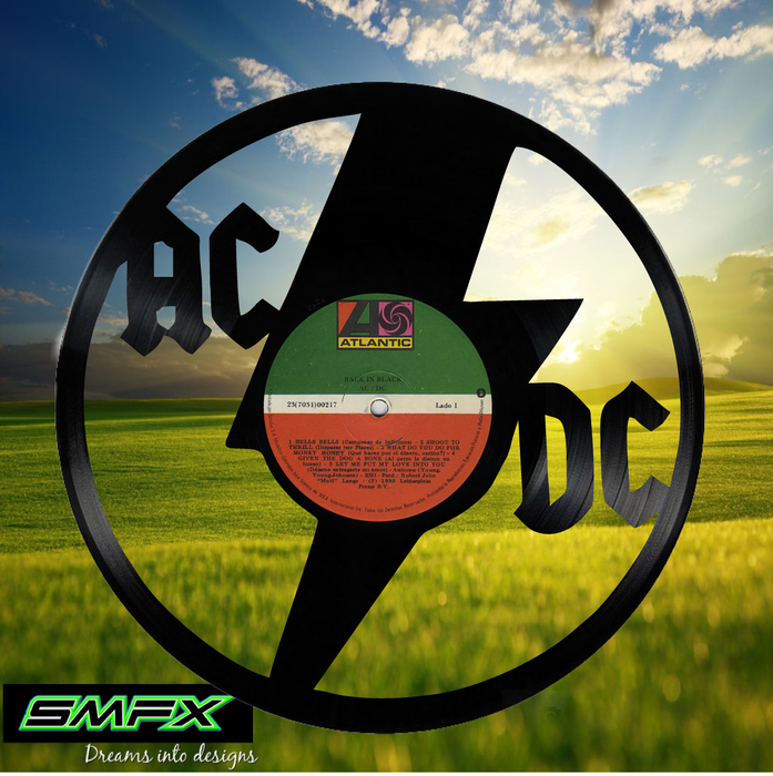 AC-DC Laser Cut Vinyl Record artist representation or vinyl clock