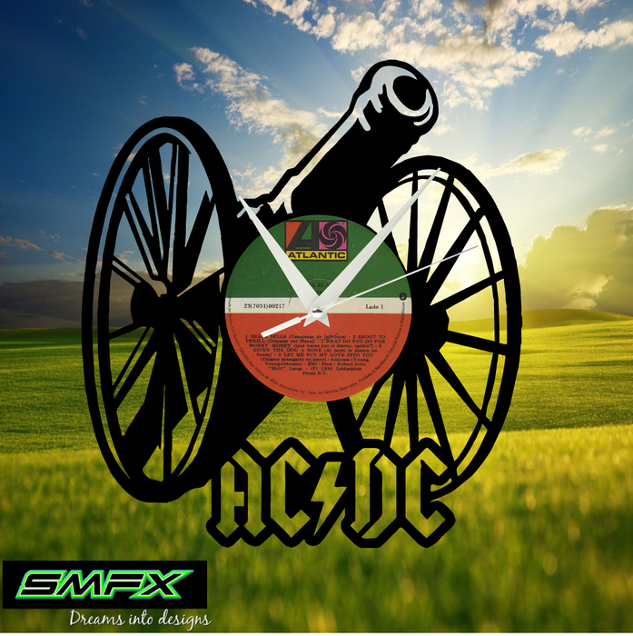 AC-DC  Laser Cut Vinyl Record artist representation or vinyl clock
