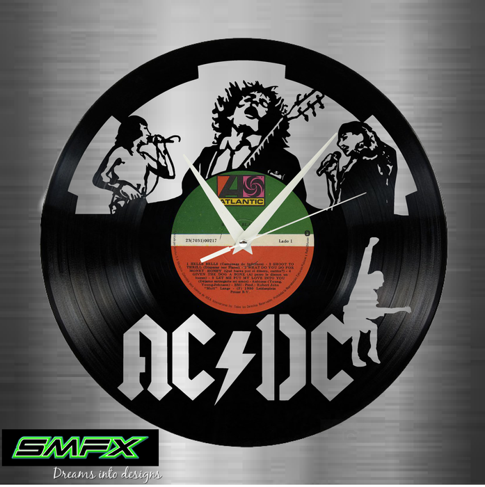 AC-DC  Laser Cut Vinyl Record artist representation or vinyl clock