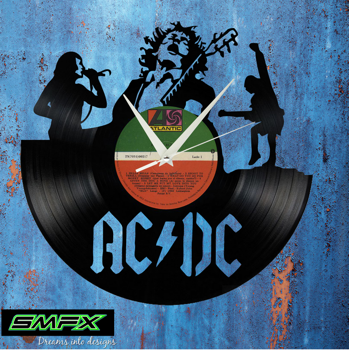 AC-DC  Laser Cut Vinyl Record artist representation or vinyl clock