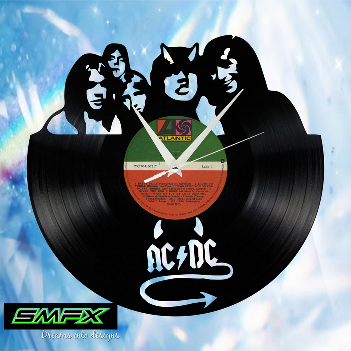 AC-DC  Laser Cut Vinyl Record artist representation or vinyl clock