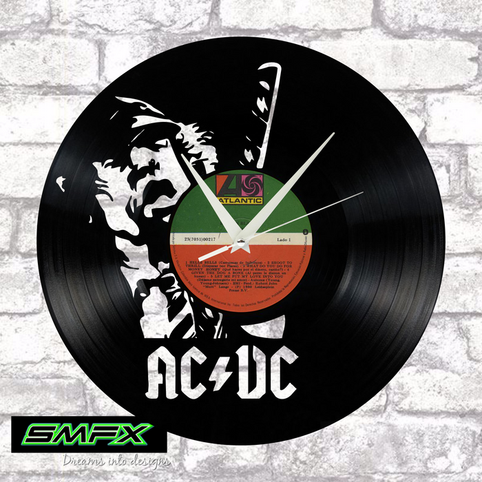 AC-DC  Laser Cut Vinyl Record artist representation or vinyl clock