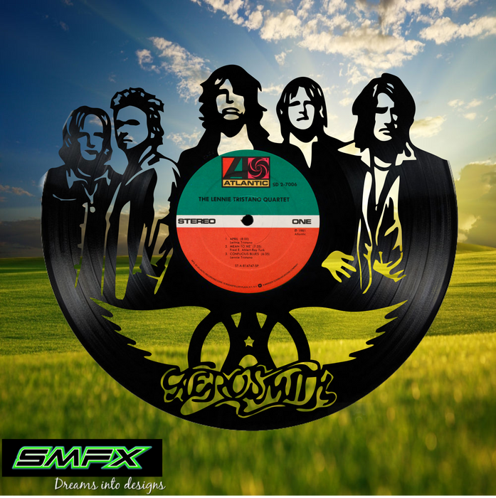 AEROSMITH Laser Cut Vinyl Record artist representation or vinyl clock