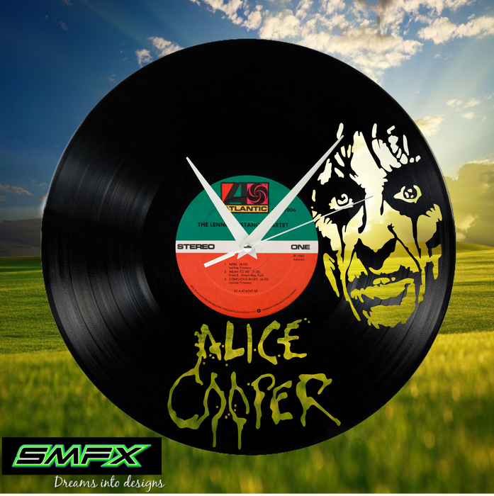 alice cooper Laser Cut Vinyl Record artist representation or vinyl clock