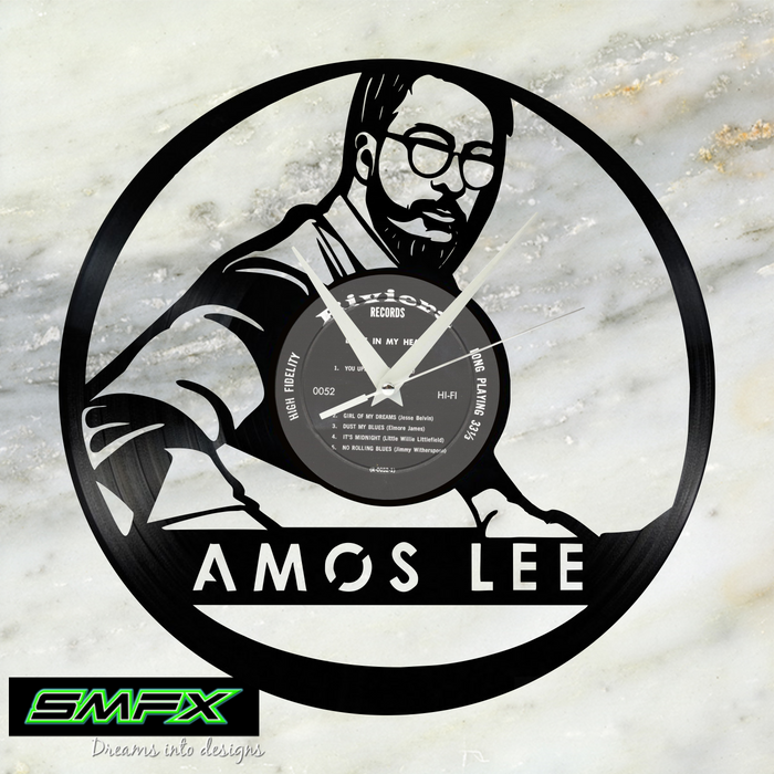 amos lee Laser Cut Vinyl Record artist representation or vinyl clock