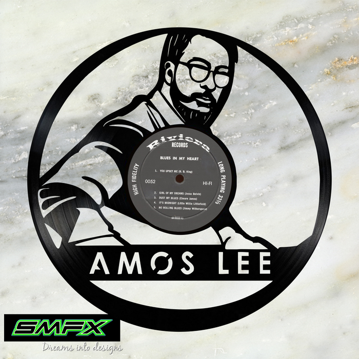 amos lee Laser Cut Vinyl Record artist representation or vinyl clock