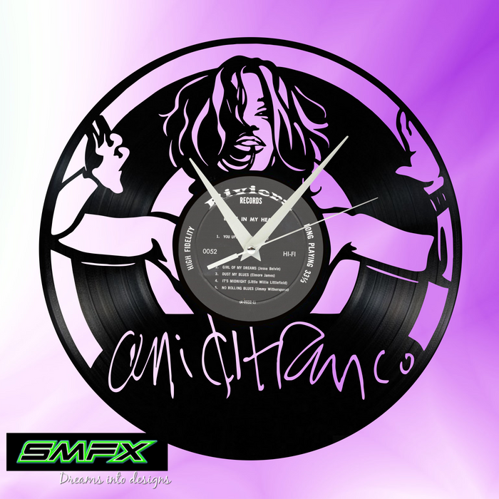 ani difranco Laser Cut Vinyl Record artist representation or vinyl clock