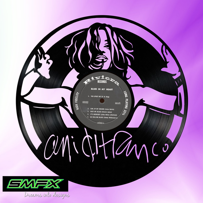 ani difranco Laser Cut Vinyl Record artist representation or vinyl clock