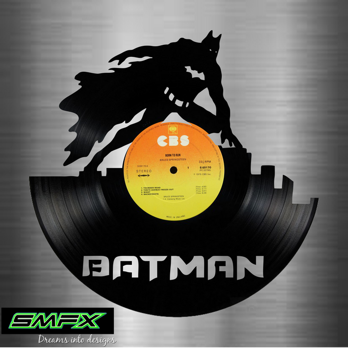 batman Laser Cut Vinyl Record artist representation or vinyl clock