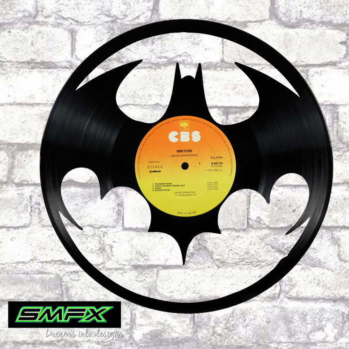 batman Laser Cut Vinyl Record artist representation or vinyl clock