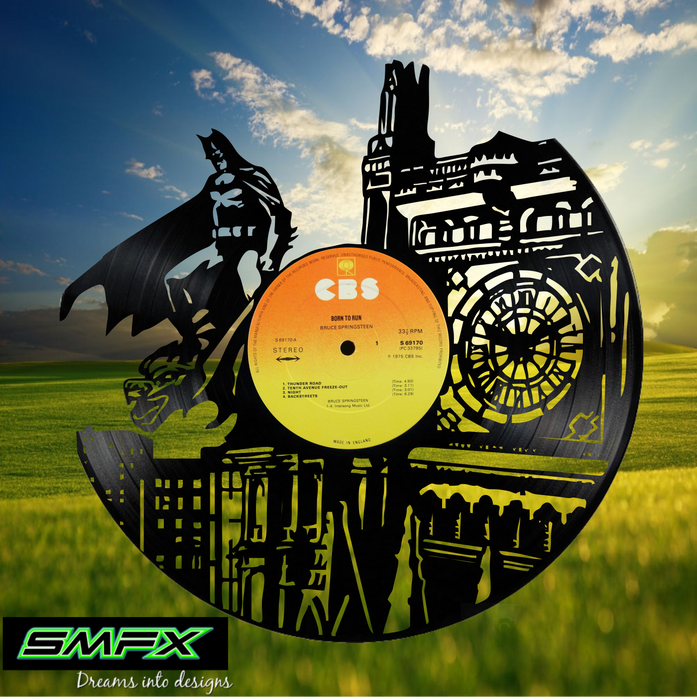 BATMAN Laser Cut Vinyl Record artist representation or vinyl clock