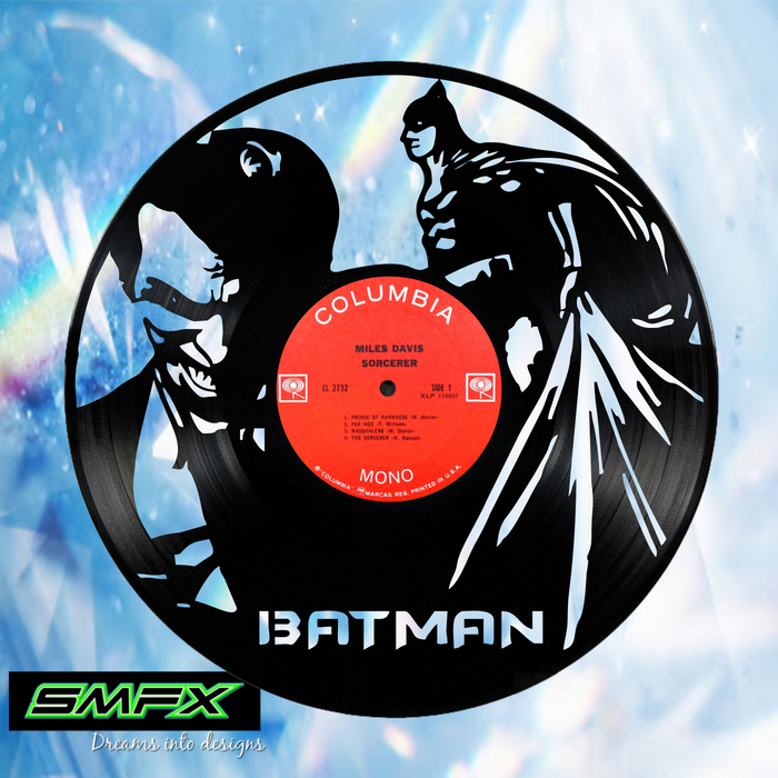 batman Laser Cut Vinyl Record artist representation or vinyl clock