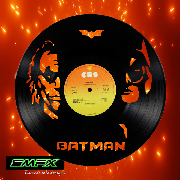 batman Laser Cut Vinyl Record artist representation or vinyl clock