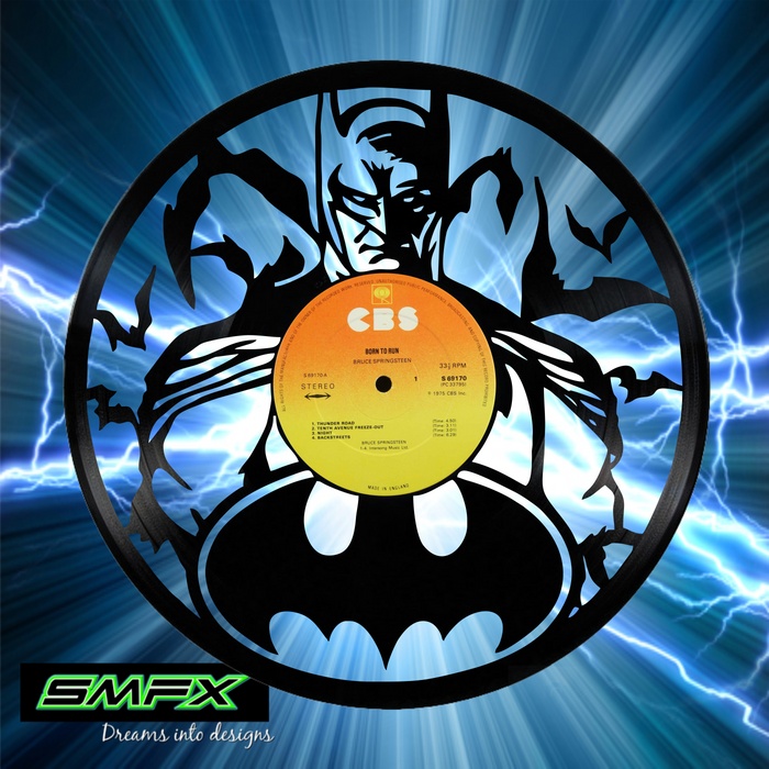 batman Laser Cut Vinyl Record artist representation or vinyl clock