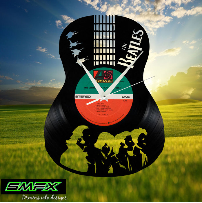 Beatles Laser Cut Vinyl Record artist representation or vinyl clock